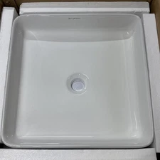 Swiss Madison SM-VS232 15-7/10" Square Vessel Sink - White
