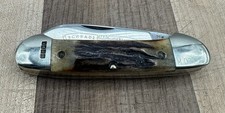 VINTAGE SCHRADE I.X.L. WOSTENHOLM STAG SS CANOE KNIFE~SHEFFIELD ENGLAND~1981 NOS