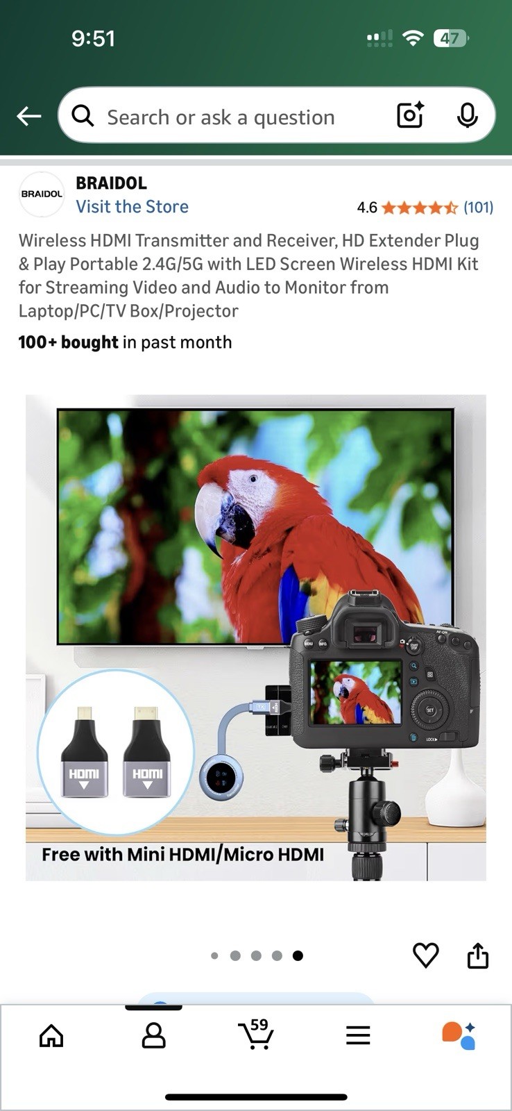 TR300 Wireless HDMI Transmitter and Receiver, HD Extender Plug & Play 2.4G/5G