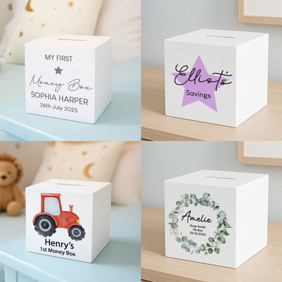 Personalisierte Holz Spardose Geschenkideen für Baby Neugeborene Junge Mädchen Babys