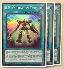 Yugioh Trading Card: 3x R.B. Operation Test DOOD-EN094 Super Rare 1st Ed NM