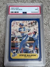 1986 FLEER BASEBALL CARD PSA 9 STEVE BALBONI KANSAS CITY ROYALS