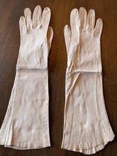 VINTAGE Women's Mid-Arm Kid Leather Gloves Size 7 Ivory