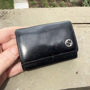 Gucci Authentic Key Case Travel Leisure black leather 
