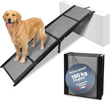 Hunderampe Auto klappbar 150kg extra stabil mit Zusatzfuß 170x44cm für Auto