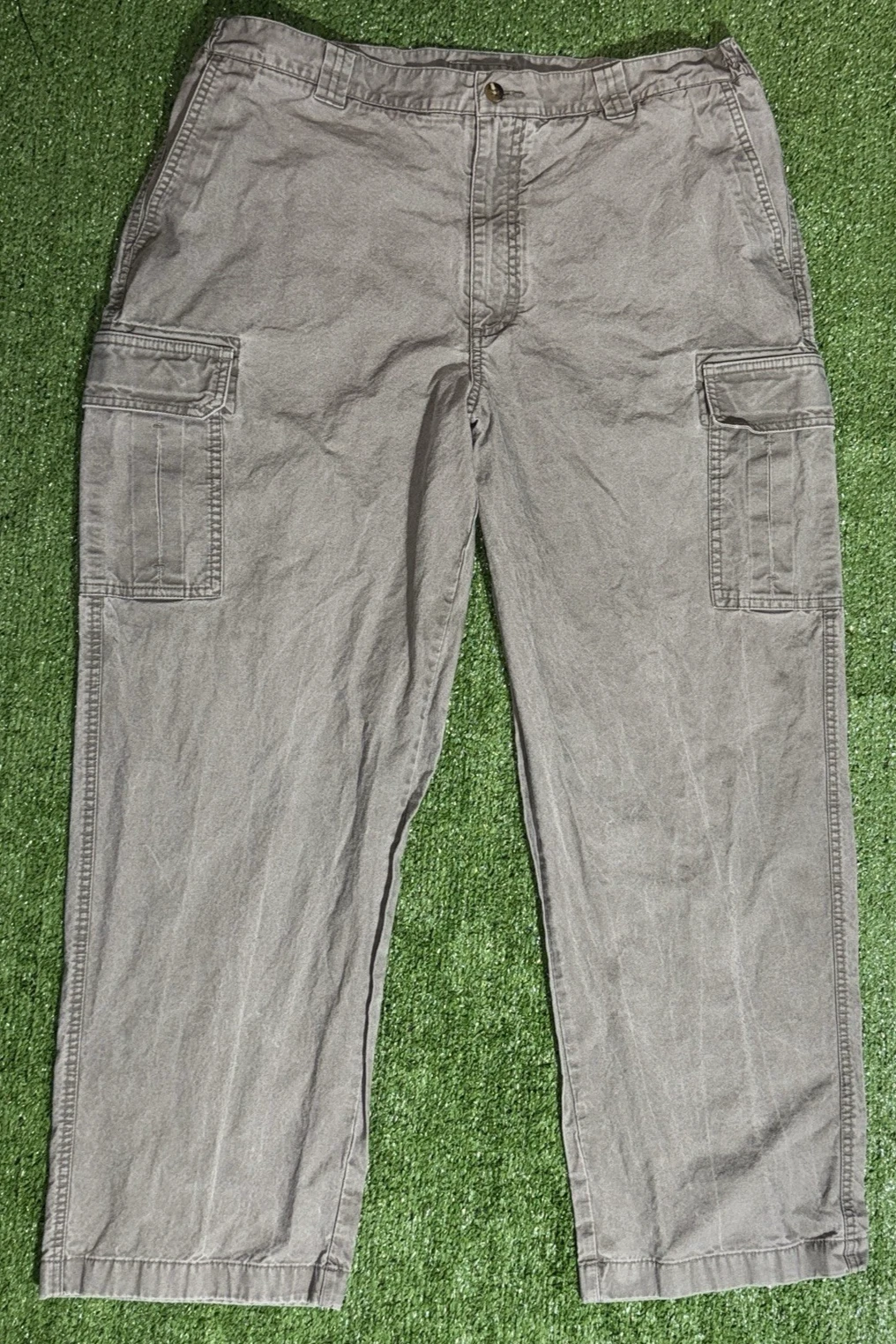LL Bean Pants Mens 38x29 Grey Cargo Comfort Waist Hiking Outdoor