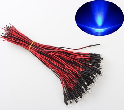 Lot 3mm 5mm LED Light White Red Yellow 20CM Pre Wired LED Lamp Light Bulb 12V