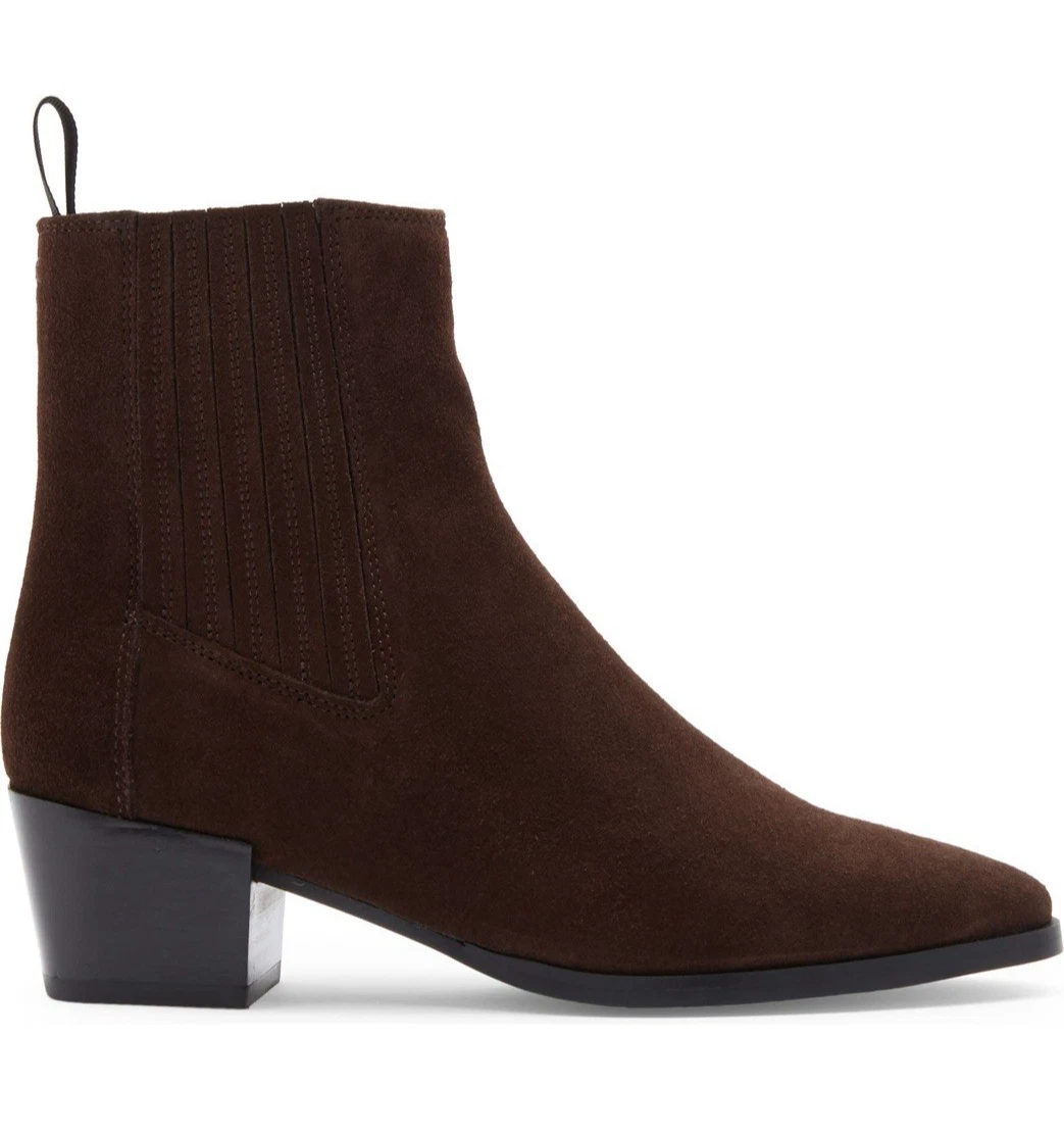 Rag& Bone Rylee Pointed Toe Mocha Suede Heeled Booties  display picture 2
