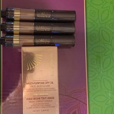 New Bundle Makari Rose Gold Multi-Purpose Dry Oil +3  Sunkissed Shimmer Brush
