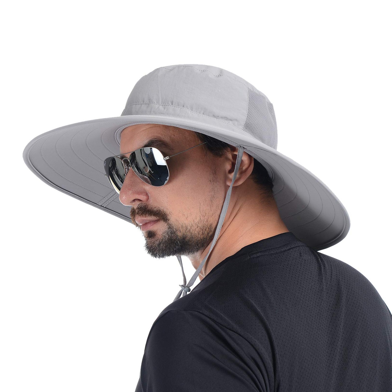 Foldable UPF 50+ Super Wide Brim Bucket Hat for Fishing & Safari