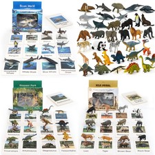 36 Small Animal Figurines Learning  Education Toys, Plastic Realistic Dinosaur
