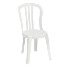 Grosfillex US495504 Miami Bistro White Resin Stacking Side Chair - 32 Per Case