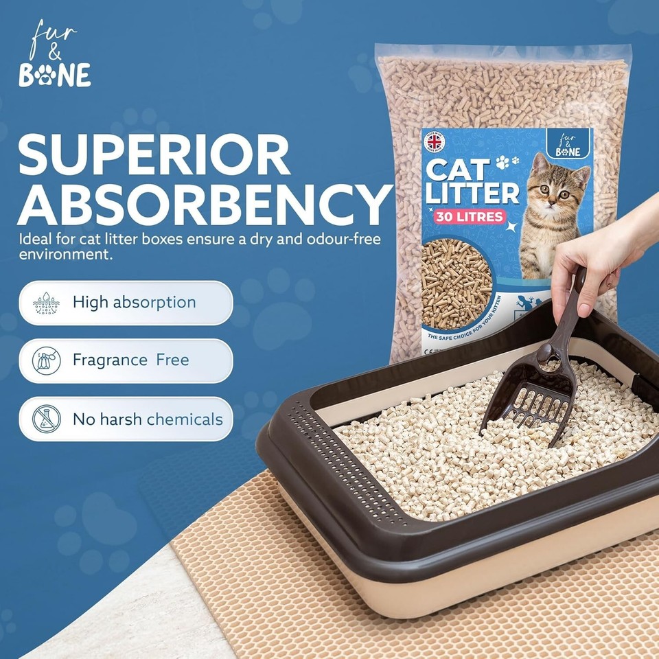 Wood Based Cat Litter Absorbent Biodegradable Pellets Animal Comfort ...