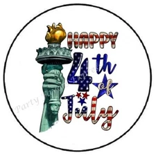 HAPPY 4TH OF JULY STATUE OF LIBERTY ENVELOPE SEALS LABELS STICKERS PARTY FAVORS