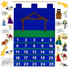 Countdown to Christmas Advent Calendar Holiday Hanging Religious Nativity