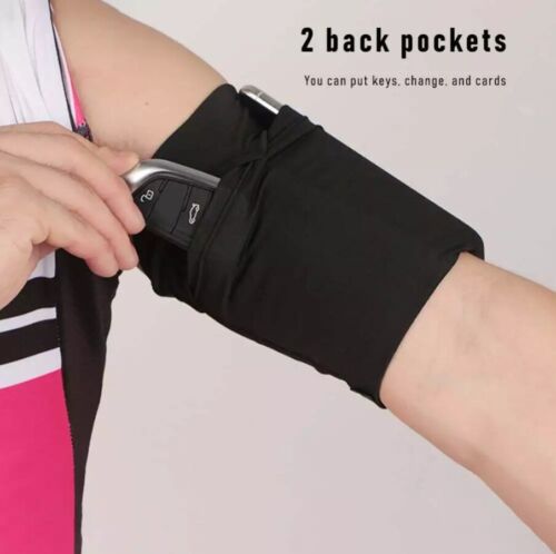 Phone Armband Arm Band Sleeve Phone Holder 7.5in Max Phone Key Card Holder Bag - Picture 8 of 10