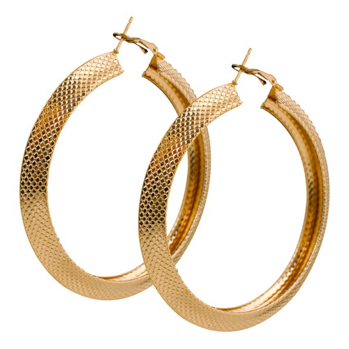 Orecchini Donna Bigiotteria Colore Oro Cerchio Pendente Mono Orecchino