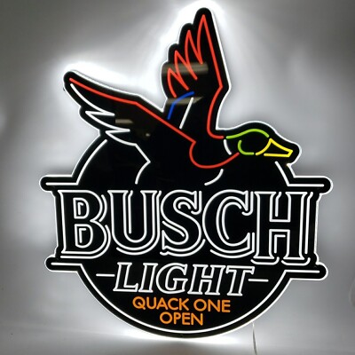 Flying Duck Quack One Open Hunters Beer Lager 20'' Vivid LED Neon Sign Wall Decor