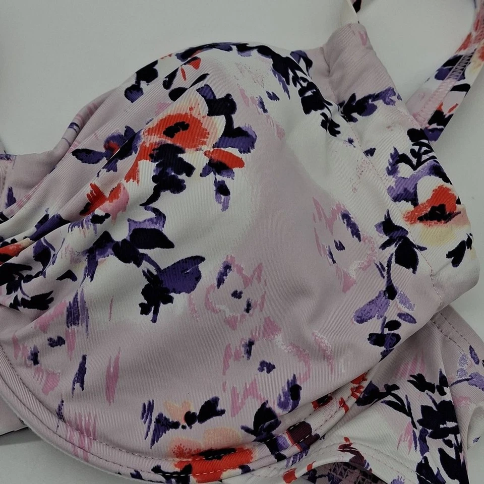 Lascana for Venus 比基尼上衣女式 DD2 花卉风格钢圈紫色 38C/40B — 第 3/4 张图片