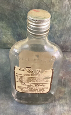 Vintage Old Log Cabin Straight Bourbon Whiskey Bottle 8 1/2