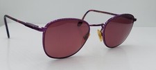 Vintage Metropolis 8666 Purple Oval Metal Sunglasses Italy FRAMES ONLY