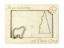 Chow Chow Cadre En Contreplaqué Pour Une Photo Art-Chien