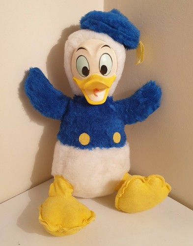 Vintage Disney Donald Duck Pedigree Plush Soft Toy Rubber Face Rare 70s 12" Tall