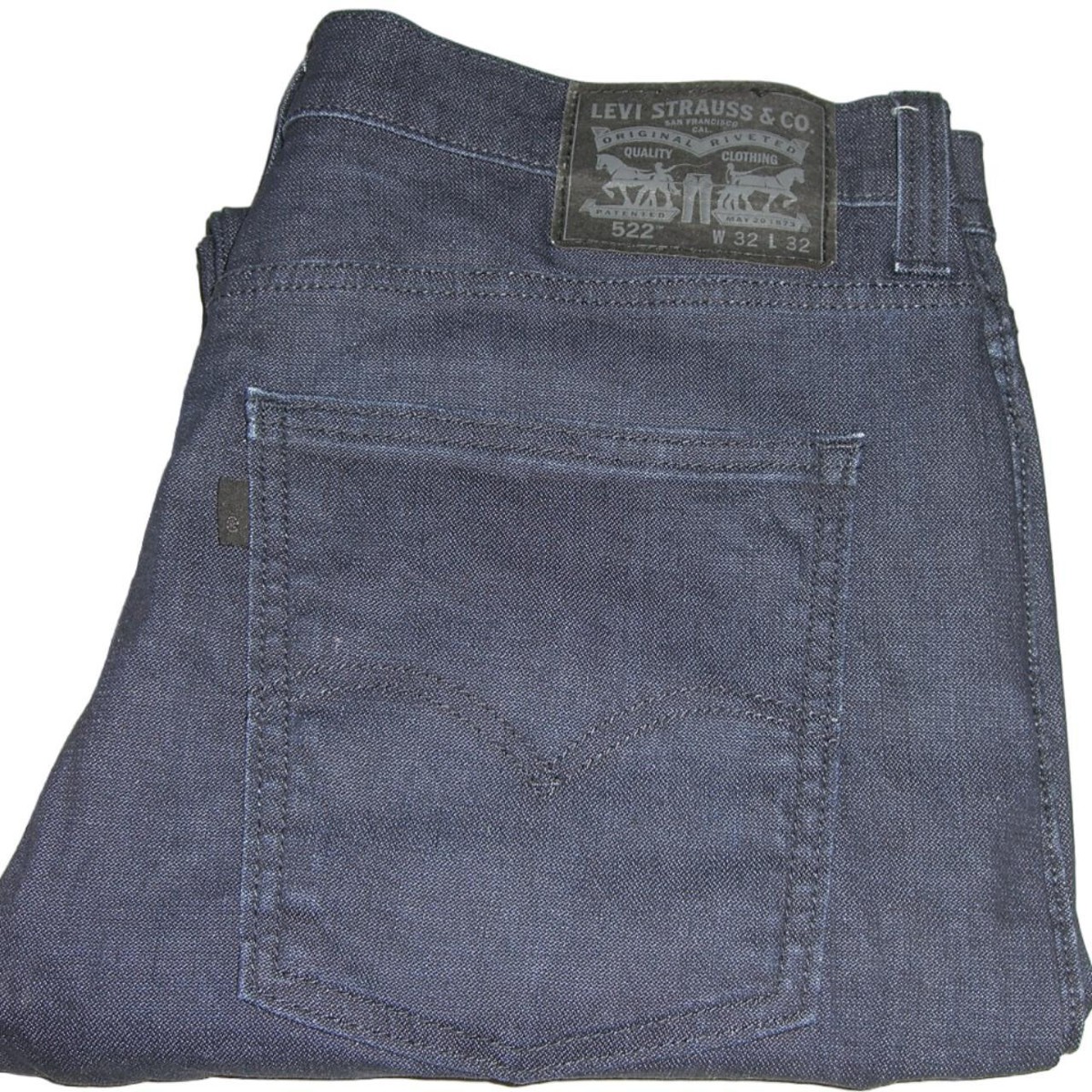 LEVI'S Jeans 522 Slim Tapered Stretch Denim W32 L32 Dark Blue