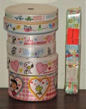 RARE 7 SPOOLS/PACKS VTG SNOOPY PEANUTS CHARLIE BROWN RIBBON NEW OLD STOCK CRAFTS
