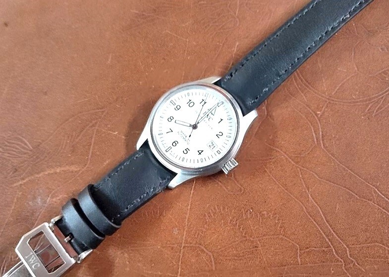 IWC Pilot Mark XV curved end leather strap hand made watch IWC Pilot Mark XV curved end leather strap hand made watch