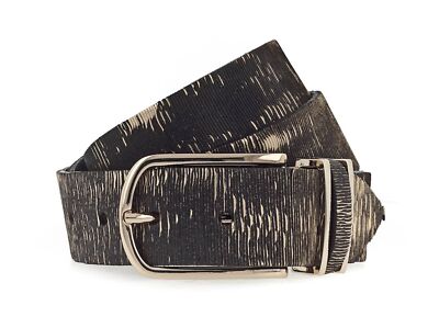 b.belt Cuno Ledergürtel W85 Gürtel Accessoire Black / Gold Metallic