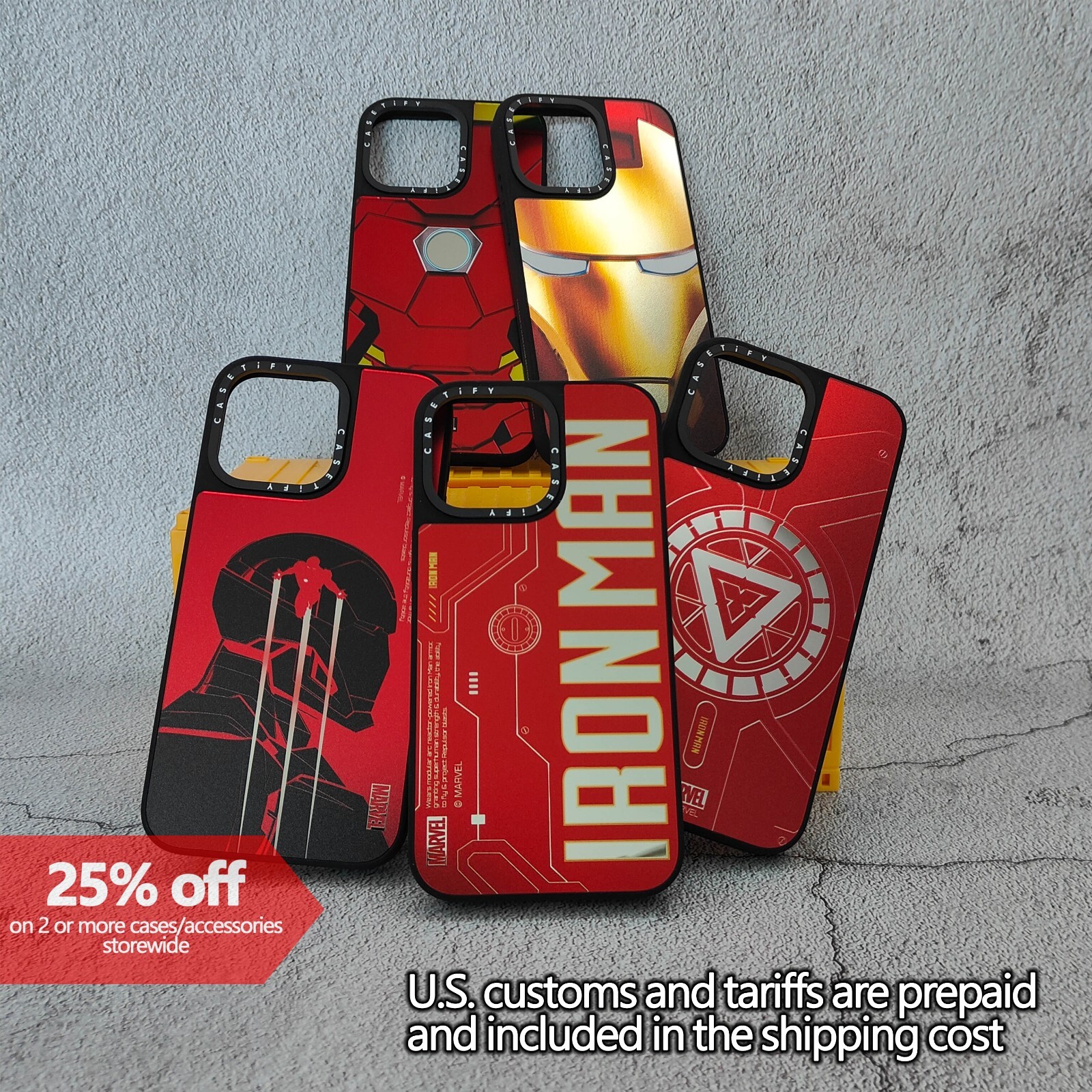 Ironman Casetify Mirror Case for iPhone 13-16 with MagSafe & Kickstand options