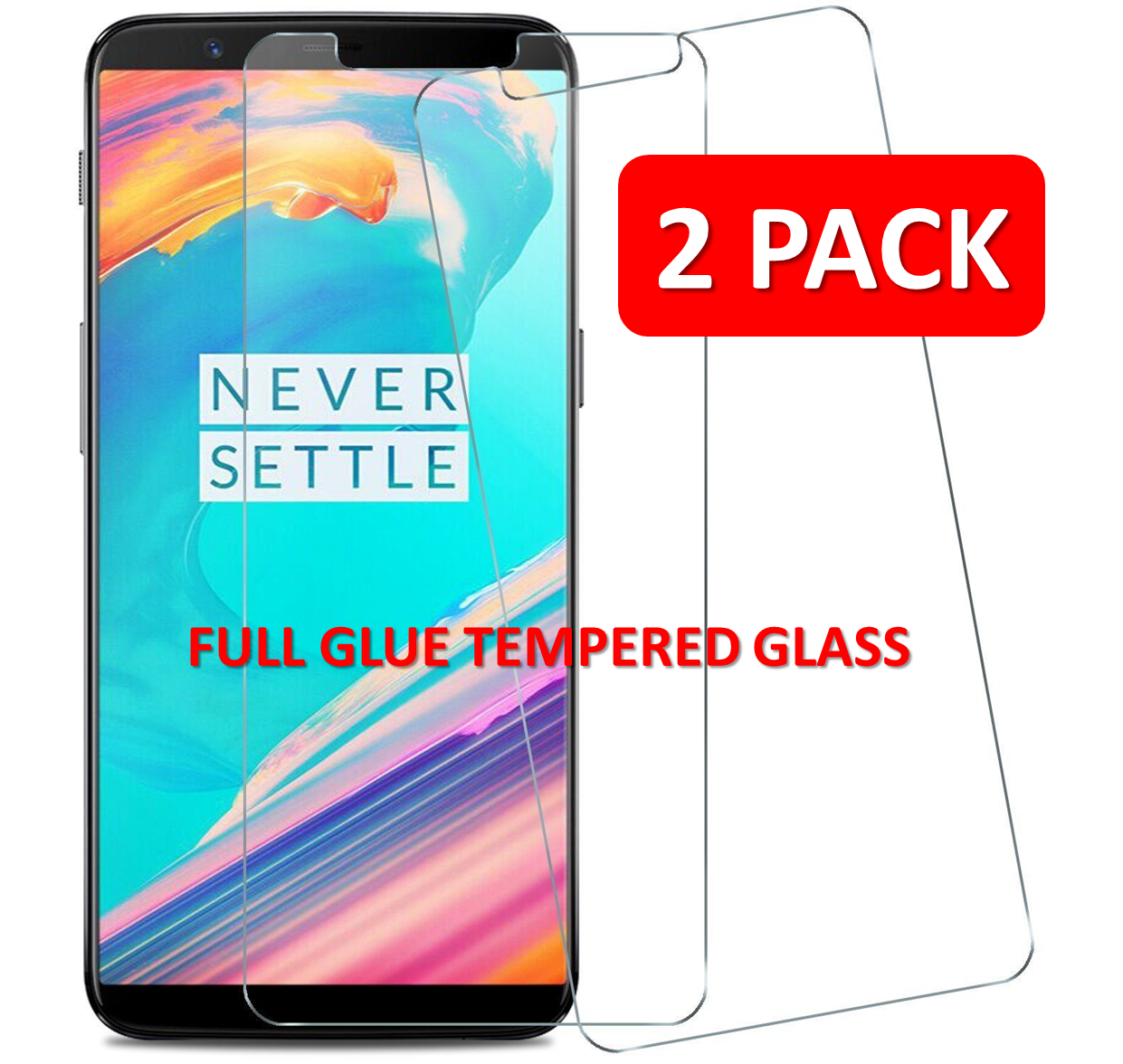 TWIN PACK 9H Tempered Glass Film Full Glue Screen Protector For OnePlus