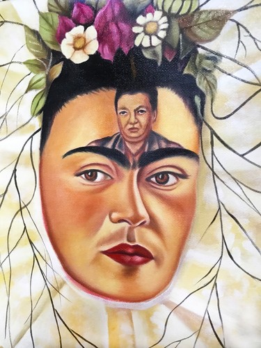 Frida Kahlo TEHUANA LACE Oil Painting 24x30 Framed Canvas **SALE - Picture 3 of 6