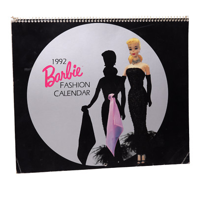 1992 Mattel Spiral Bound Barbie Fashion Calendar 11.5'' x 9.75'' - Unused