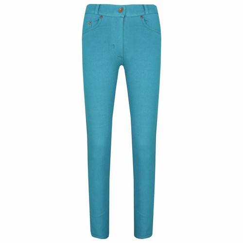 Kids Girls Skinny Jeans Aqua Stretchy 