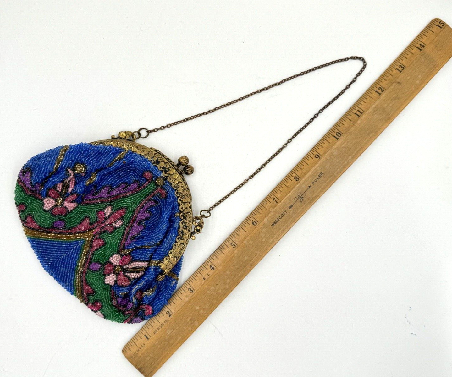 ANTIQUE EARLY 1900s VICTORIAN MICRO BEADED PURSE HAND… - Gem