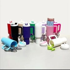 Mini Stanley Style Tumbler Keychain Chapstick Holder Multiple Colors Twist Lid