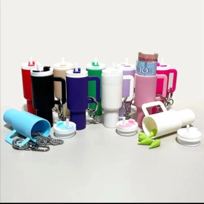 Mini Stanley Style Tumbler Keychain Chapstick Holder Multiple Colors Twist Lid