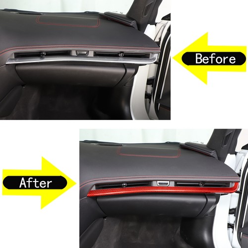 Red Real Carbon Fiber Full Interior Set Decor Cover Trim Kit for Corvette C8 20+ - Picture 20 of 444