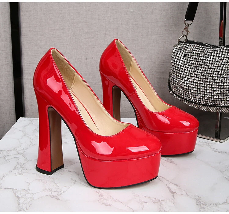 Cheap red cheap platform heels