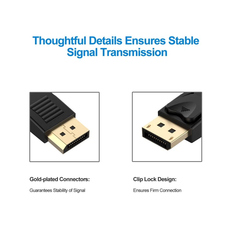 Rankie DisplayPort Male to DisplayPort Male Cable 4K Resolution 15 Feet BLACK - Image 4 of 4