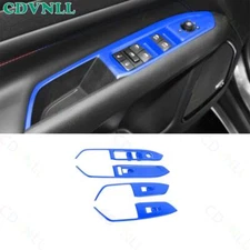 Glass Window Switch Lock Panel Trim 4PCS For Jeep Compass 2022-2024 Bright Blue