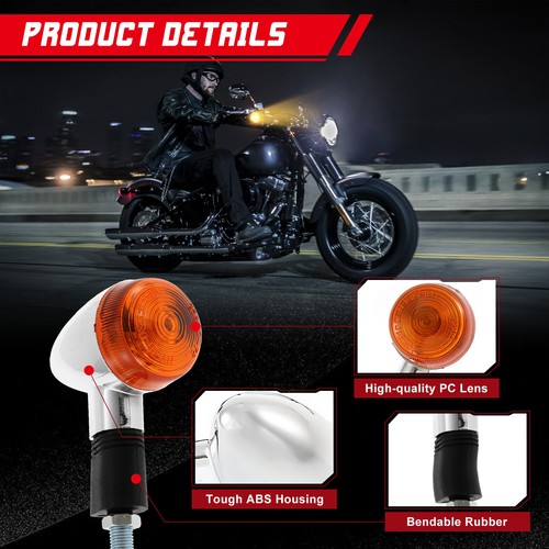 2PCS Amber Turn Signal Lights For Honda Shadow VT ACE Aero Spirit VLX 600 750 - Picture 4 of 9