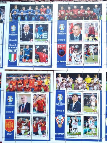 Set Lot UEFA Euro 2024 24 blocks soccer a stamp block - Picture 3 of 7