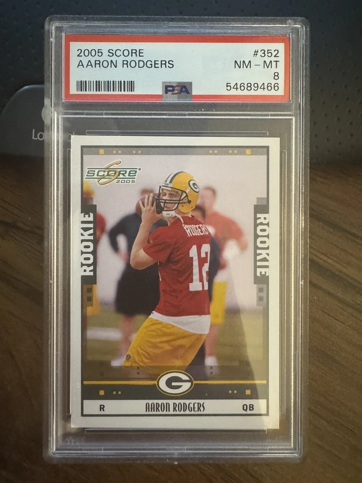 Aaron Rodgers 2005 Score Rookie Card RC PSA 8  New York Jets Packers! - Image 3 of 4