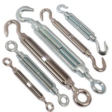 Spannschloss Seilspanner Edelstahl A4 & verzinkt Spannschraube 2er Set Haken Öse