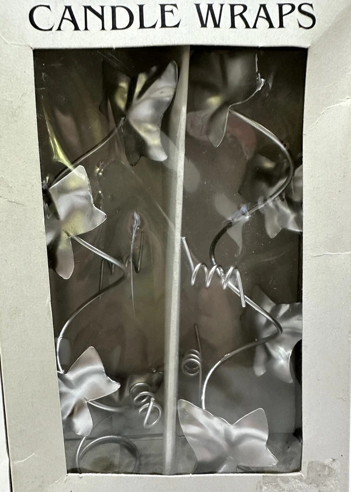 Conjunto de 2 anéis de vela cônicos envoltórios espirais prata hera folhas e videiras - Imagem 2 de 4