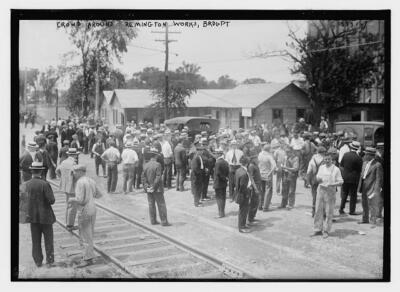 Crowd Around Remington Works Brdgpt IE Bridgeport c1900 Historic Old Photo