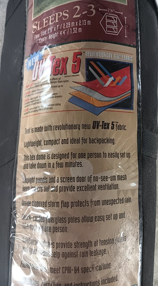 Ozark Trail Backpacking Dome Tent 7'6"x7' Sleeps 2-3 - Image 3 of 4